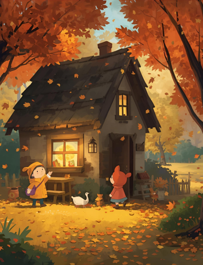 Illustration IA fond automne 