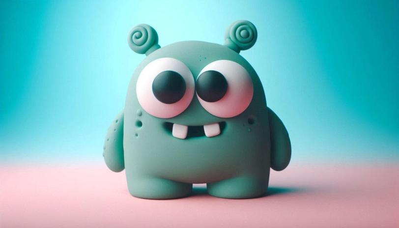 petit monstre mignon sur fond coloré