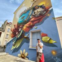 La fresque et son auteur : Eskat 